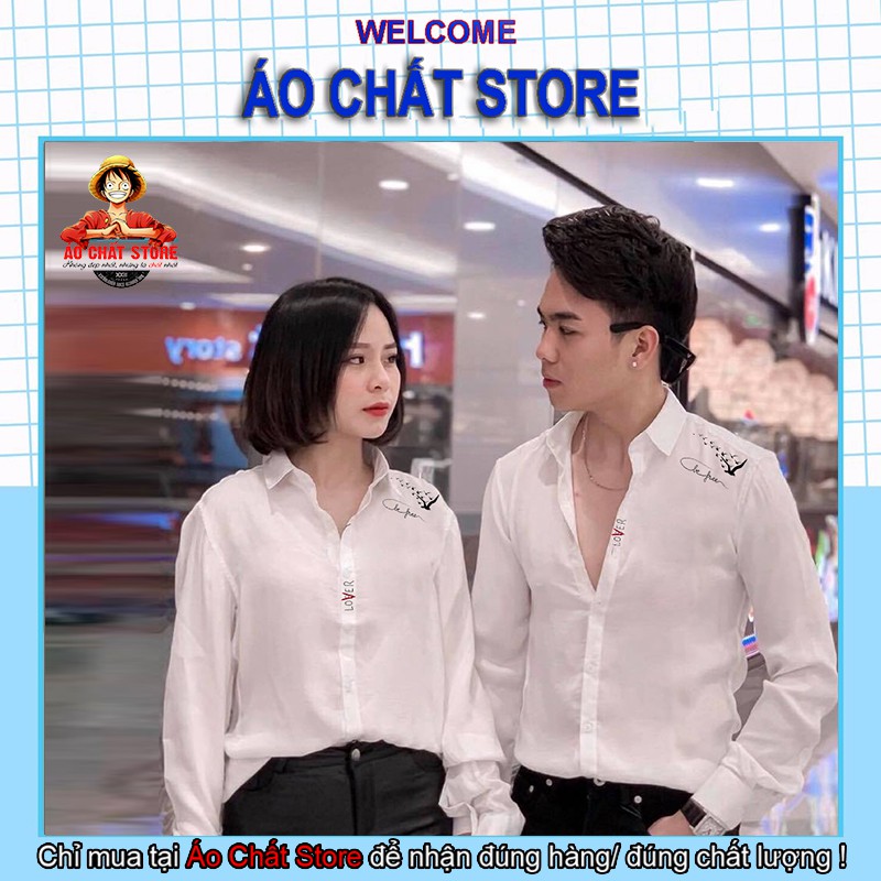 (VIDEO) Áo sơ mi đôi nam nữ phối viền họa tiết (Giá 1 Áo) | BigBuy360 - bigbuy360.vn