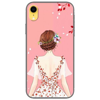 Ốp lưng IPhone XR in hình Cô gái áo hồng