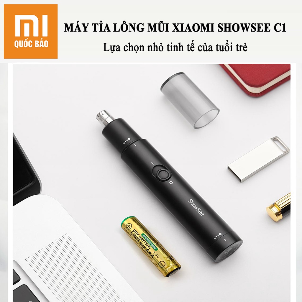 Máy cắt lông mũi Xiaomi Showsee C1-BK, Dùng cho Nam, Nữ, nhỏ gọn, tiện dụng