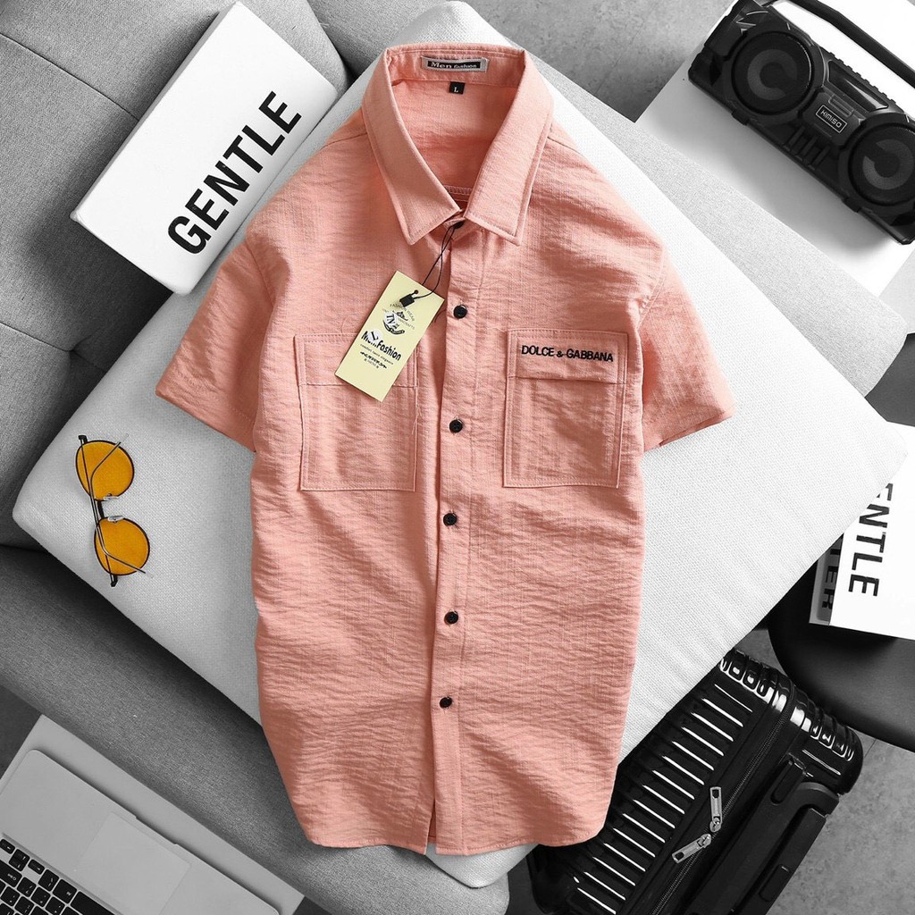 Áo sơ mi nam  ngắn tay vải đủi Thêu chứ cao cấp mã mới nhất 2021  ( LĐ Unisex Shop) | BigBuy360 - bigbuy360.vn