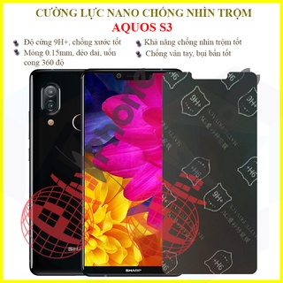 Dán chống nhìn trộm Sharp Aquos S3 - Dán cường lực dẻo nano 9H+