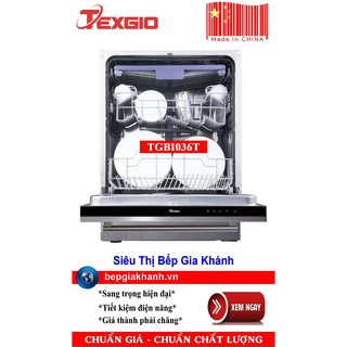 [HCM]Máy rửa bát lắp âm toàn phần 15 bộ Texgio TGBI036T sản xuất Trung Quốc | TỰ ĐỘNG HÉ CỬA