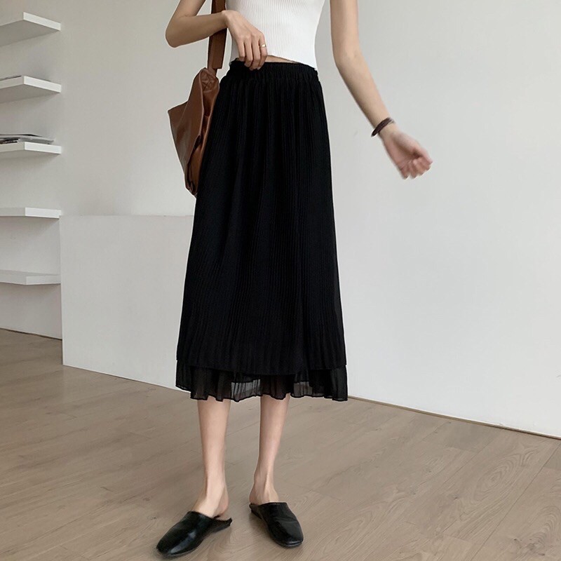 Chân váy xếp ly 2 tầng,dáng chữ A phong cách Hàn Quốc CV07 | BigBuy360 - bigbuy360.vn