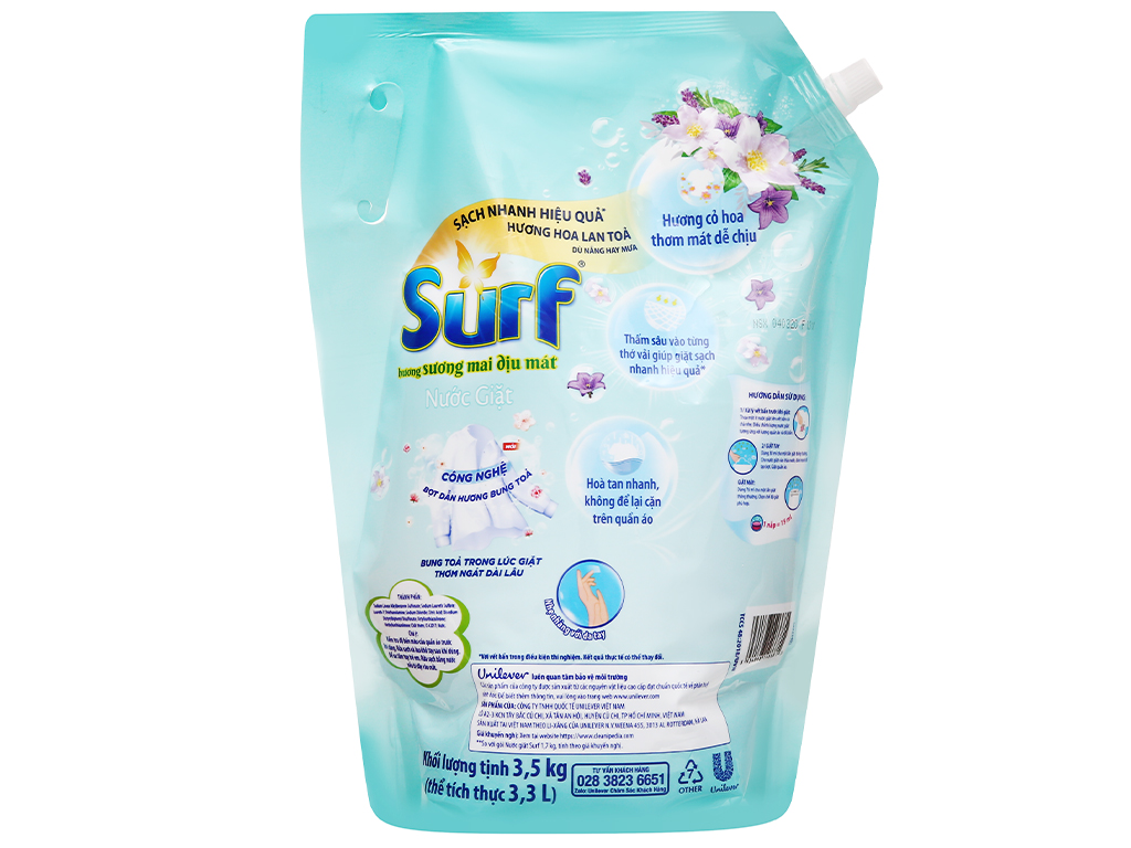 Nước Giặt Surf Túi 3.5kg /3.1kg