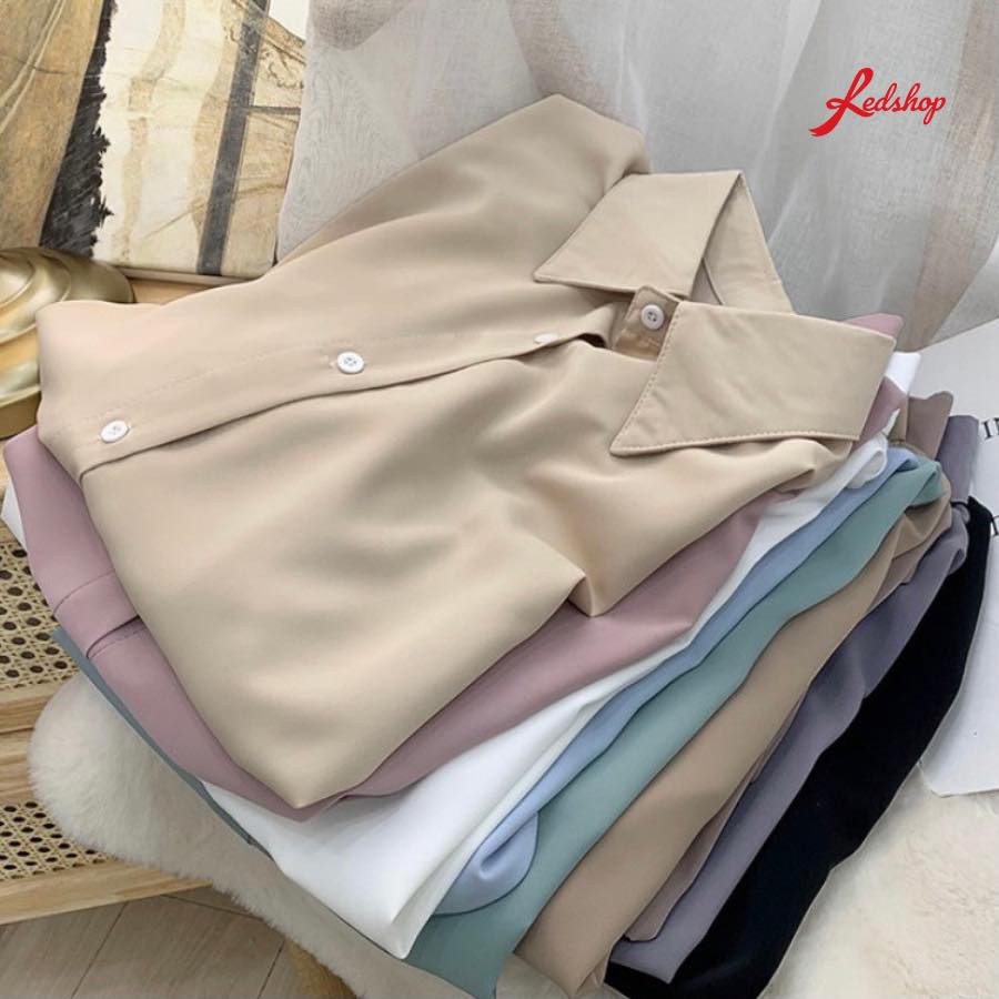 Áo Sơ Mi Nữ Basic Dáng Rộng Chất Tằm Mịn Tay Dài Nhiều Màu Kiểu Dáng Hàn Quốc Có BigSize REDSHOP | BigBuy360 - bigbuy360.vn