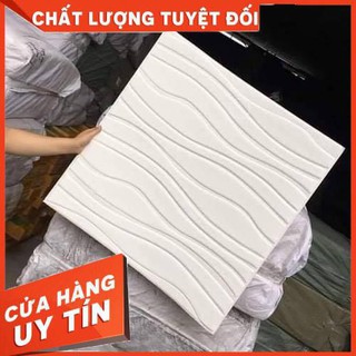 Bộ 10 Tấm Xốp Dán Tường Giả Da Vân Sóng, Cách Âm Chống Va Đập, Bền Đẹp, Sang Trọng