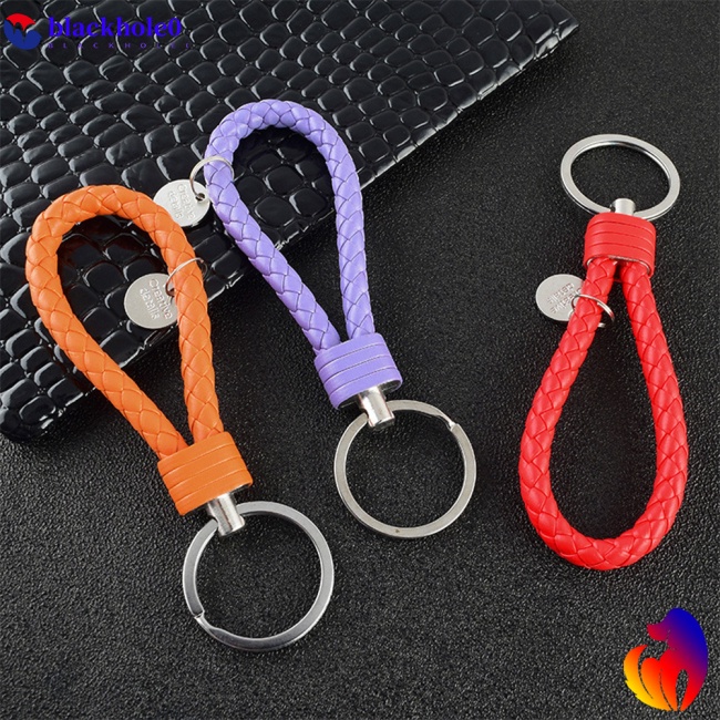 Móc khóa dây da bện nhiều màu sắc