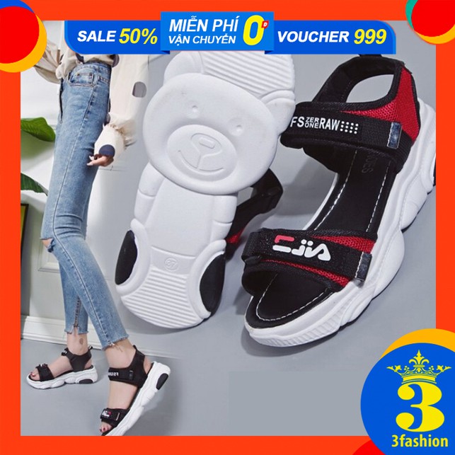 Giày Sandal Nữ 2 Quai Đế Gấu 3Fashion Quai Dan Chắc Chắn - 3136