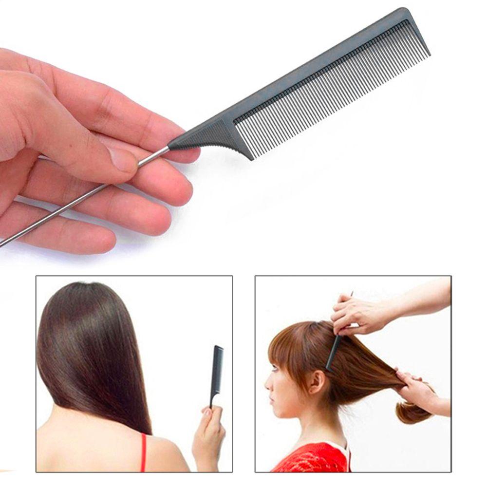 Lược Chải Tóc Đuôi Chuột Bằng Nhựa Kim Loại Răng Nhựa Màu Đen Chất Lượng Cao