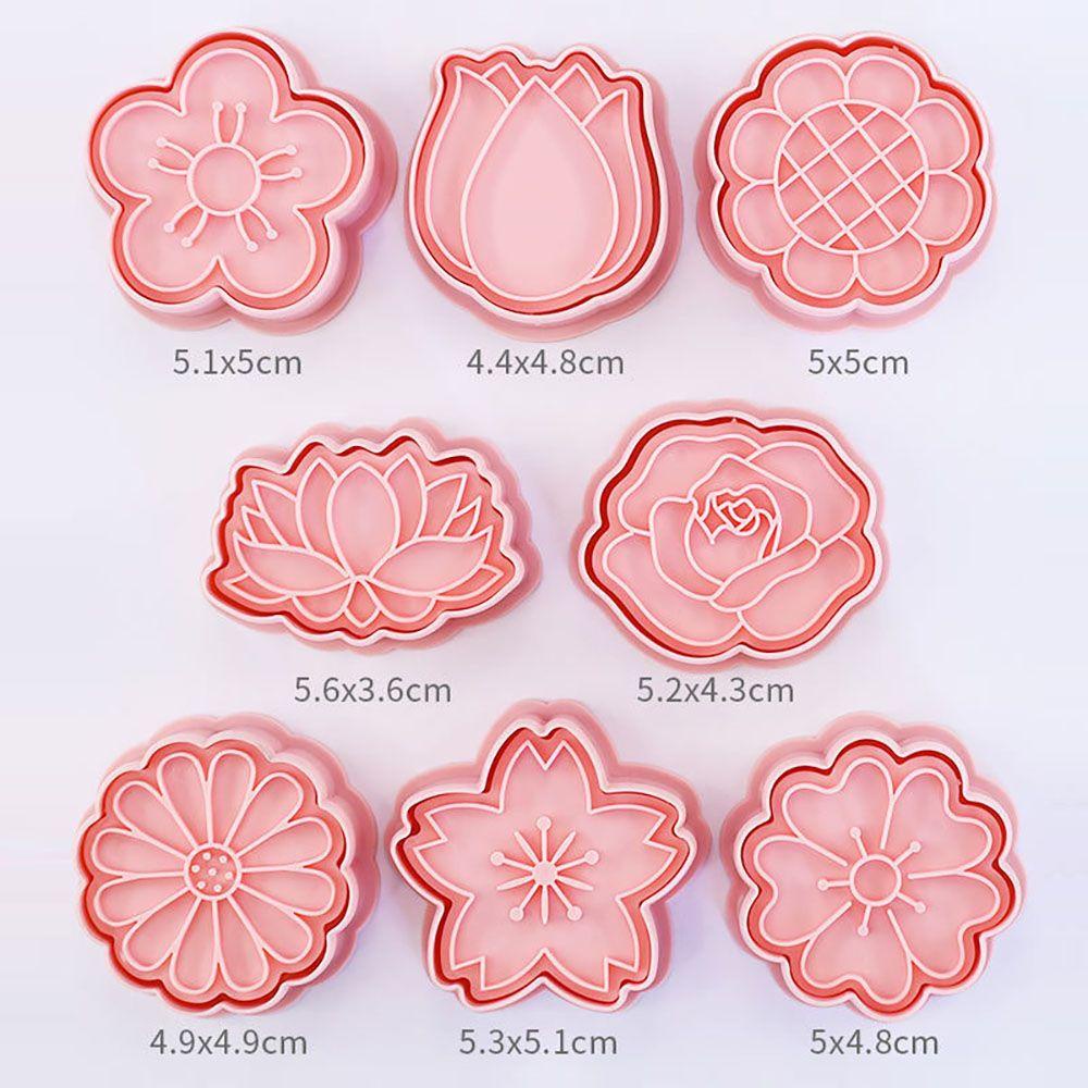 LANFY Bộ 8 Khuôn Làm Bánh Quy Hình Hoạt Hình 3D Bằng Nhựa