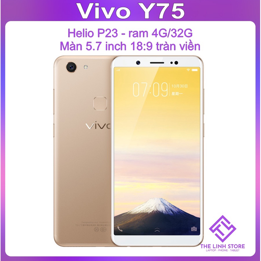 [Mã 2611DIENTU500K hoàn 7% đơn 300K] Điện thoại Vivo Y75 màn 5.7 inch tràn viền - Helio P23 ram 4G 32G | WebRaoVat - webraovat.net.vn