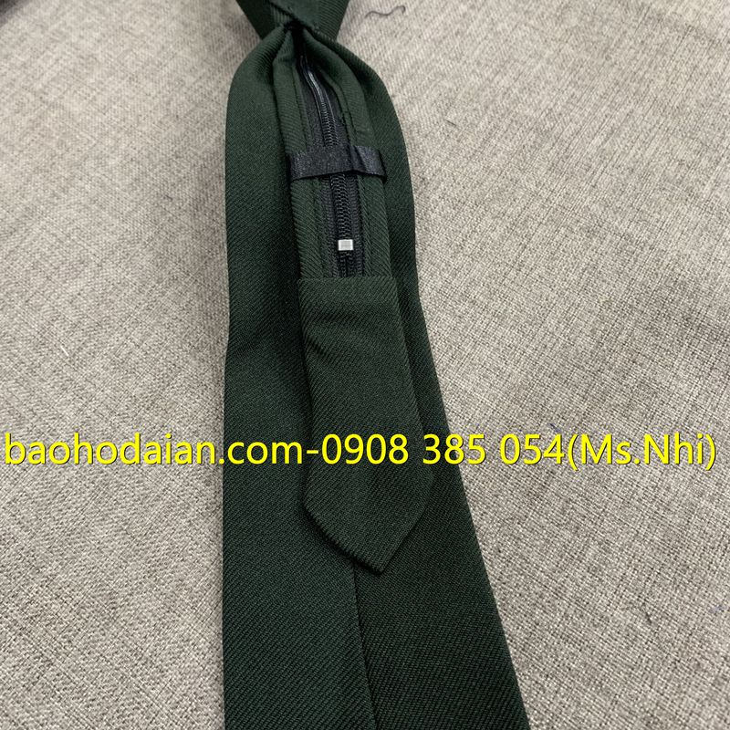 Cà vạt dây rút màu xanh rêu vải cát mềm đẹp