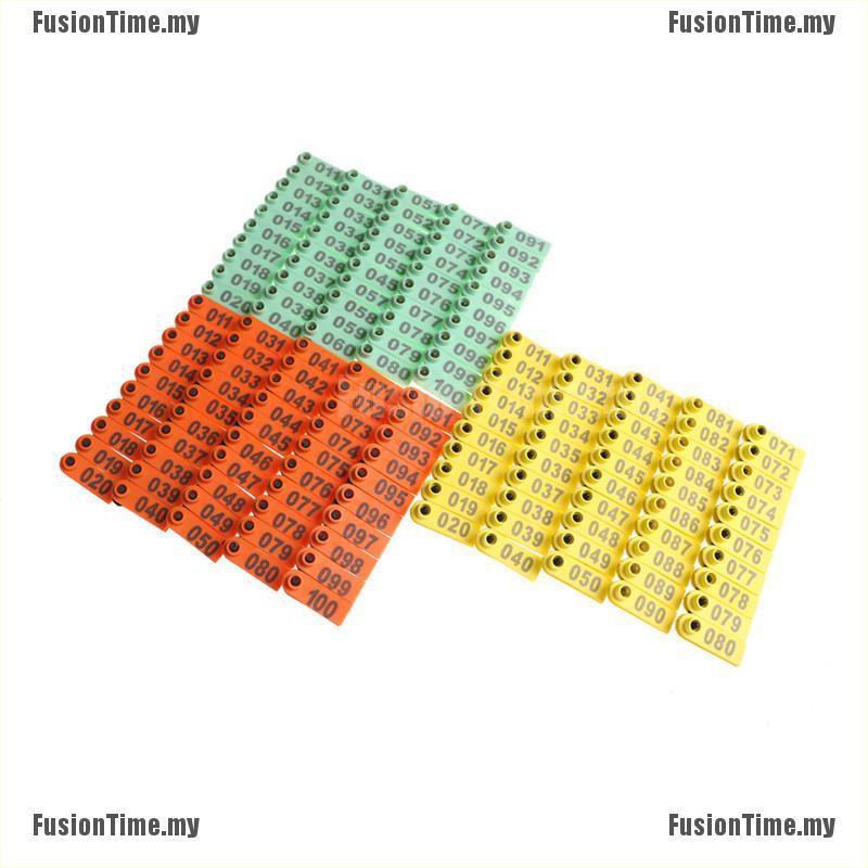 Set 100 Thẻ Nhựa Đánh Dấu Tai Gia Súc / Gia Súc / Gia Súc Tiện Dụng