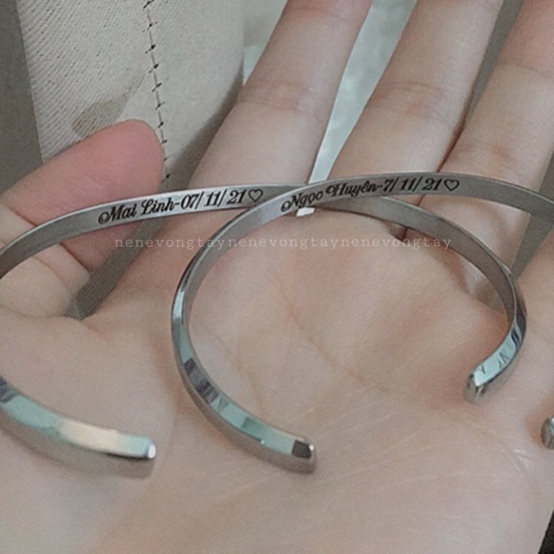 Vòng tay Cuff CK  khắc tên theo yêu cầu