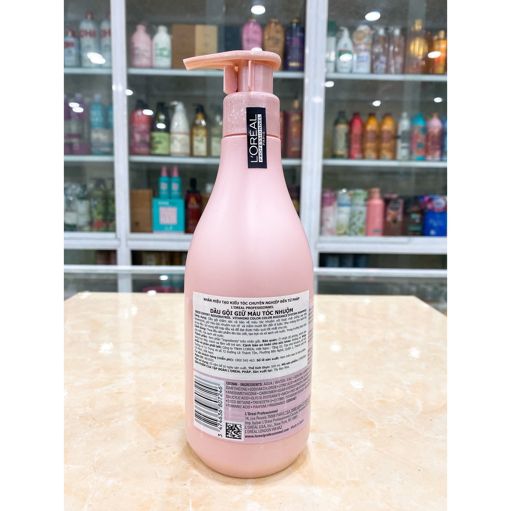 (500ml) Dầu gội chăm sóc tóc nhuộm L’Oréal Vitamino Color AOX Pro Salon