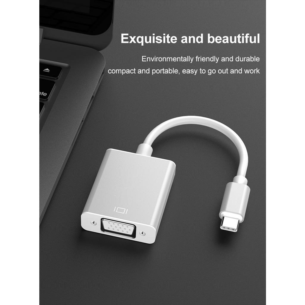 Cáp ChuyểN Từ Type-C Sang VGA 1080P USBC 3.1 Sang VGA Cho MáY ChiếU / MáY ChiếU
