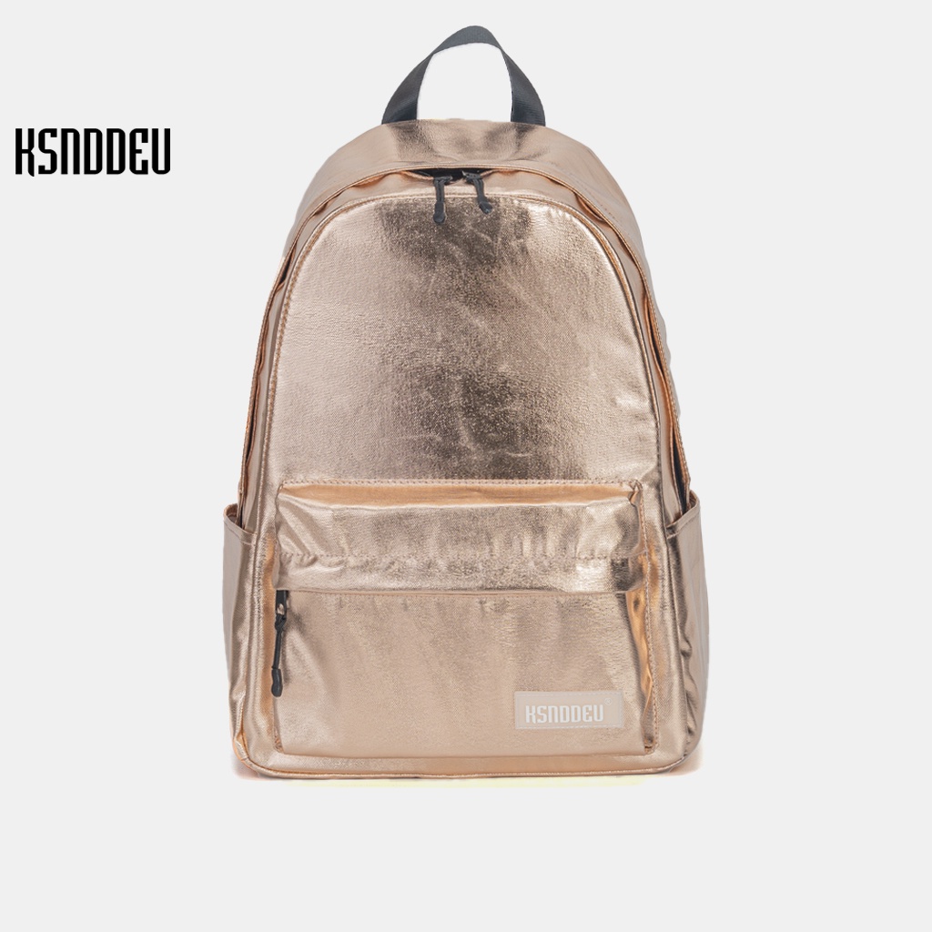Balo đi học KSNDDEU màu vàng kim loại có lớp phủ bảo vệ cho nữ
