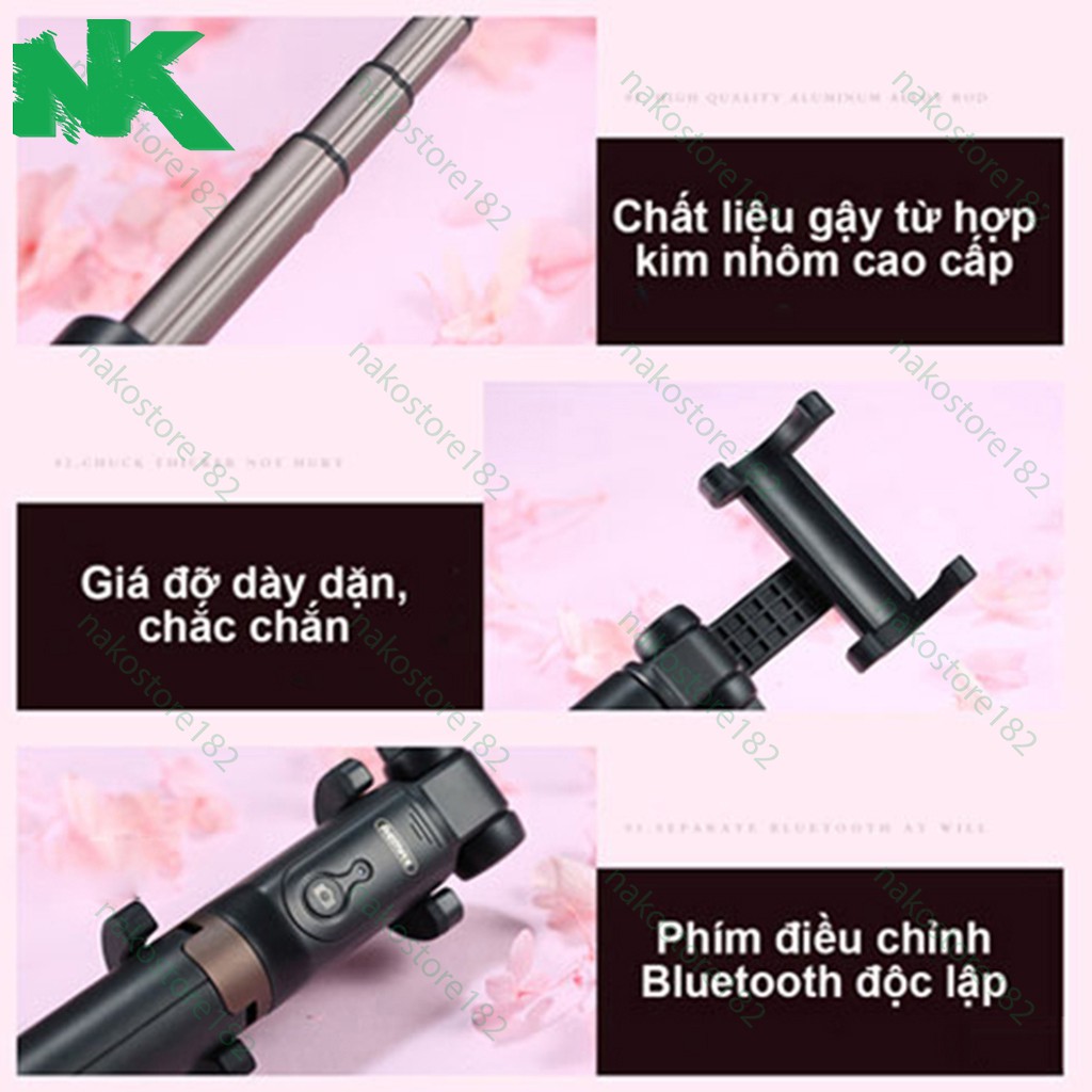 Gậy tự sướng có 3 chân Remax Tripod P9 - Kèm điều khiển Bluetooth - Chính hãng - Bảo hành 12 Tháng