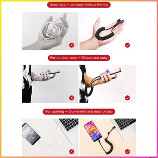 Cáp sạc dây xoắn đàn hồi Baseus Fish Eye Spring Data Lightning/TypeC