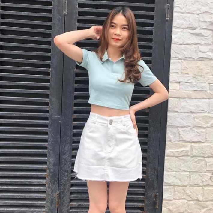 Áo Croptop Có Cổ - Áo Thun Croptop Nhiều Màu [HÌNH THẬT]