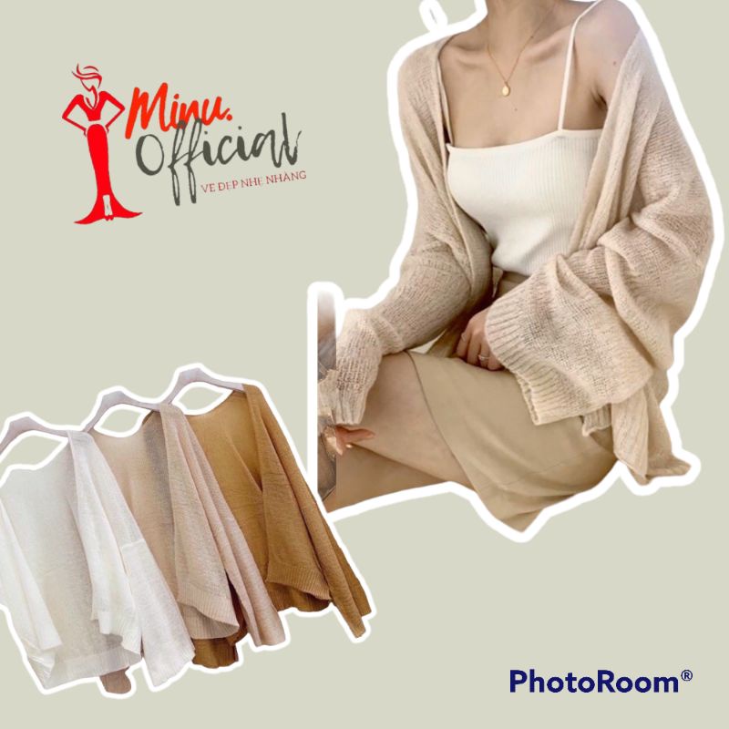 Áo khoác cadigan len mỏng phong cách Hàn Quốc, phù hợp đi Đà Lạt, dạo biển siêu xinh - Minu