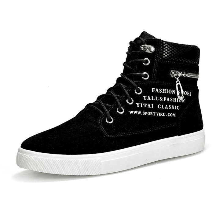 Giày sneaker cao cổ nam khóa cạnh