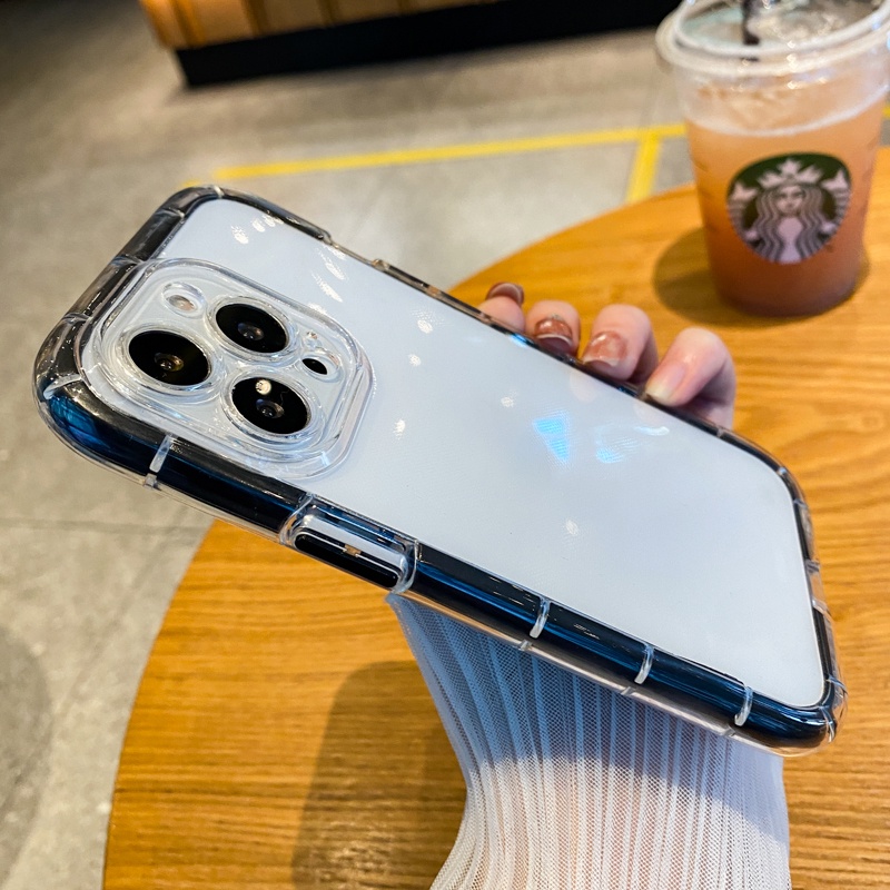 Ốp Điện Thoại Trong Suốt Dày Dặn Màu Kẹo Chống Sốc Cho iPhone 11 12 13 Pro Max