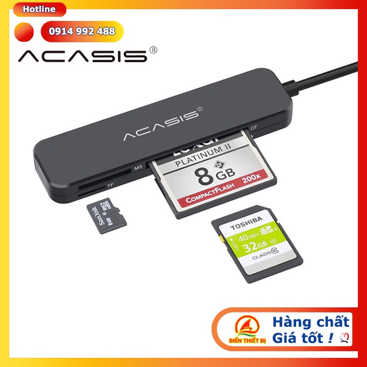 Đầu đọc thẻ đa năng USB 3.0 đọc các loại thẻ nhớ SD MicroSD TF CF MS - Đọc được nhiều thẻ cùng một lúc