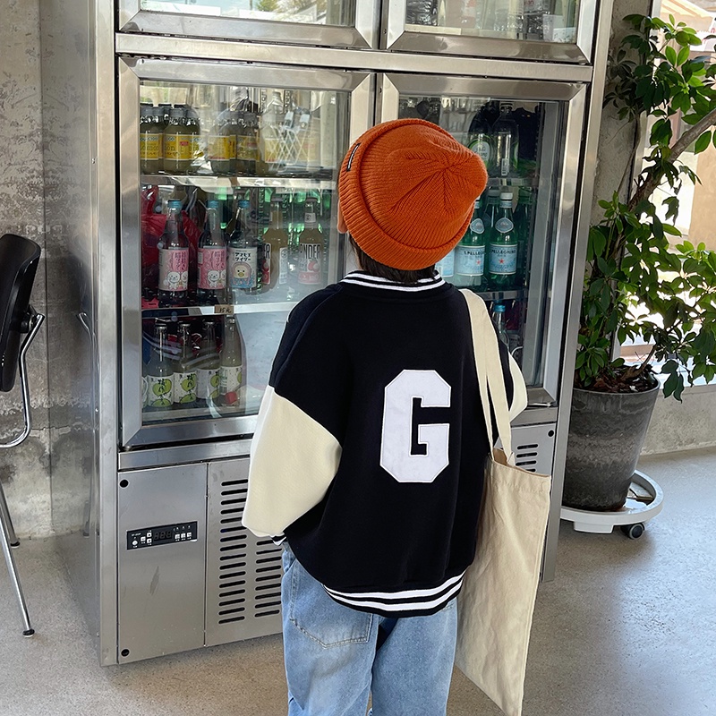 Áo khoác bóng chày BXPB 100170 dài tay dáng rộng phong cách Hàn Quốc thời trang mùa thu cho bé trai 3-15 tuổi