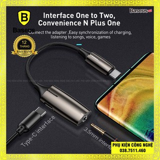Đầu chuyển Type C sang Type C + Audio AUX 3.5mm Baseus L60 ( Type-C Male to Type-C & 3.5mm Female 2-in-1Adapter)