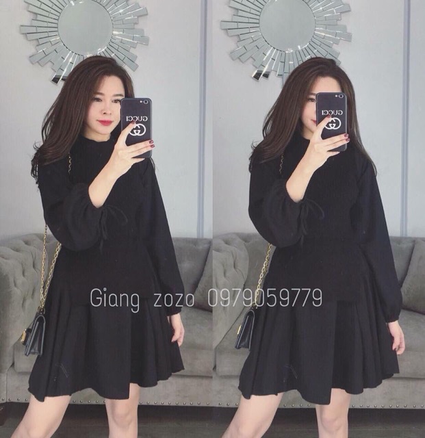 Đầm thun gân phoi lua