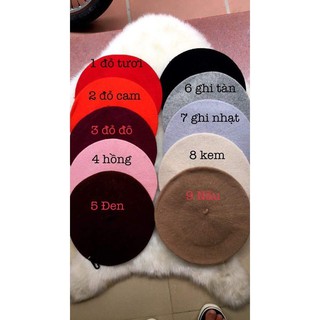 Mũ Nồi Beret phong cách Hàn Quốc_mũ len dạ tiểu thư