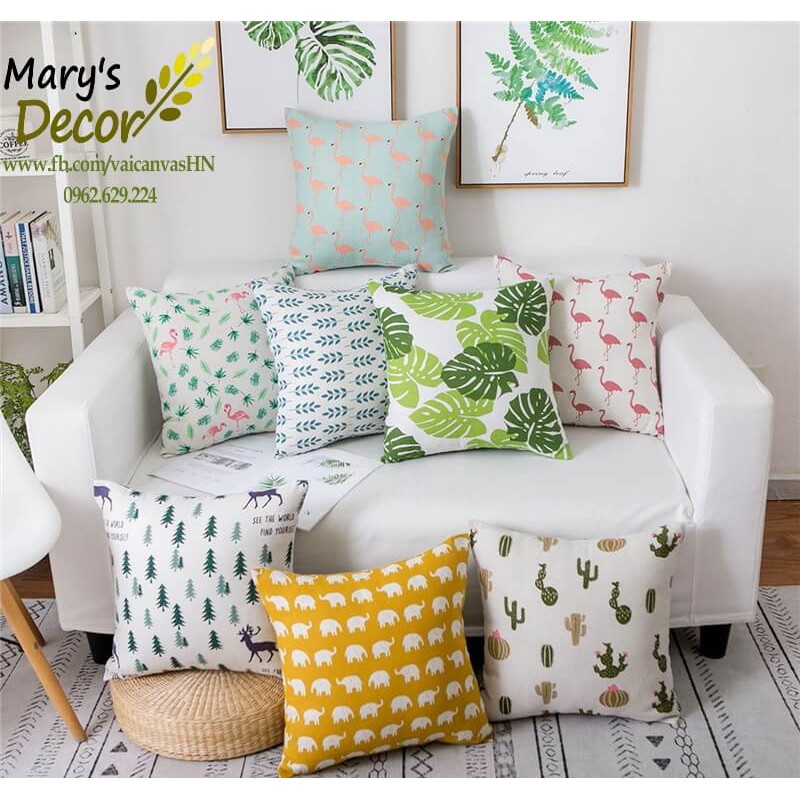 Gối tựa sofa Mary Décor - họa tiết Họa tiết lá G-D10