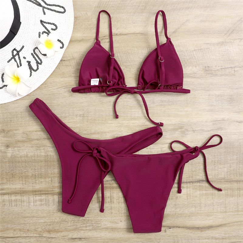 Bộ Đồ Bơi Ba Mảnh Màu Sắc Đơn Giản Quyến Rũ Cho Nữ