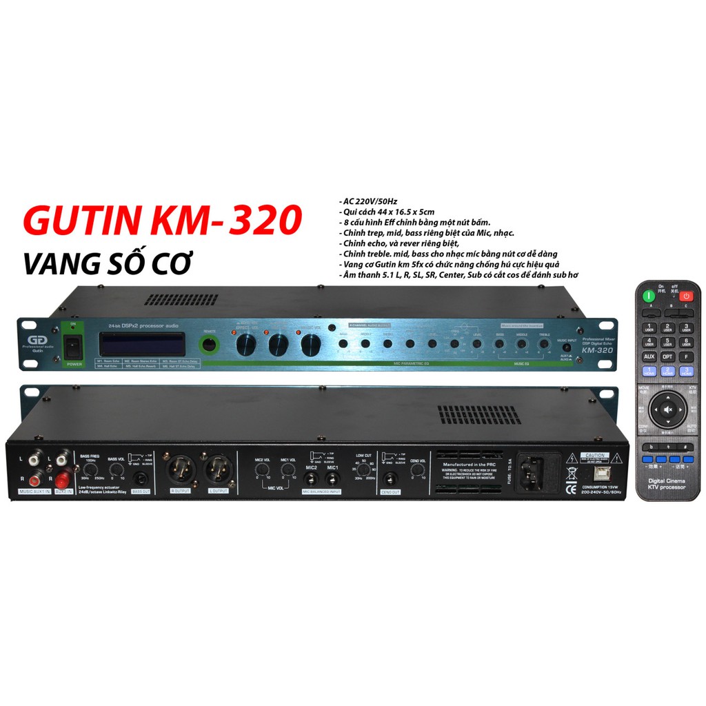 VANG CƠ LAI SỐ GUTIN KM-320 PRO CÓ REMOTE