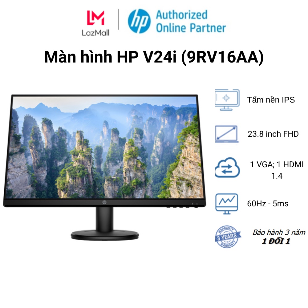 [Mã ELHPPK8 giảm 10% đơn 500K] Màn hình máy tính HP V24i 9RV16AA 23.8 inch FHD IPS