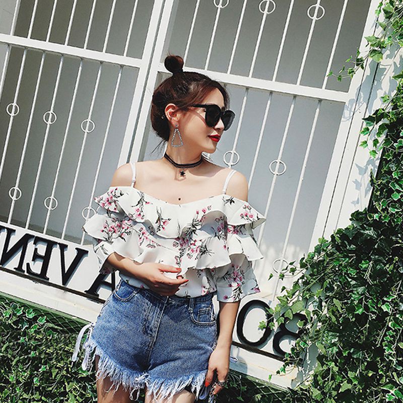 Quần Đùi Nữ Bò Quần Short Nữ Rách Quần Jeans Denim Rách Gấu Phối Dây Đan Chéo Bên Hông Phong Cách Mùa Hè Dành Cho Nữ