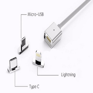 Cáp sạc từ nam châm hít Type C 3 đầu