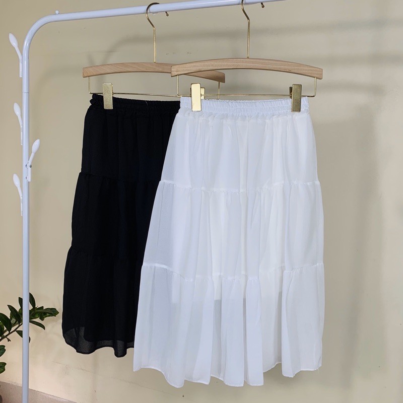 Chân Váy Vintage Nữ  Chân váy Dài Nữ 2 Lớp Voan, 3 Tầng Dáng Dài Ulzzang Siêu Xinh