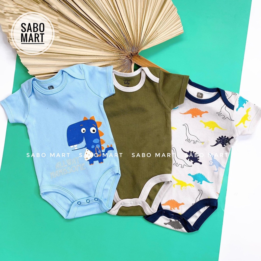 SET 3 Bodysuit Cộc Tay Beliti KHỦNG LONG Cho Bé Trai Siêu Đẹp