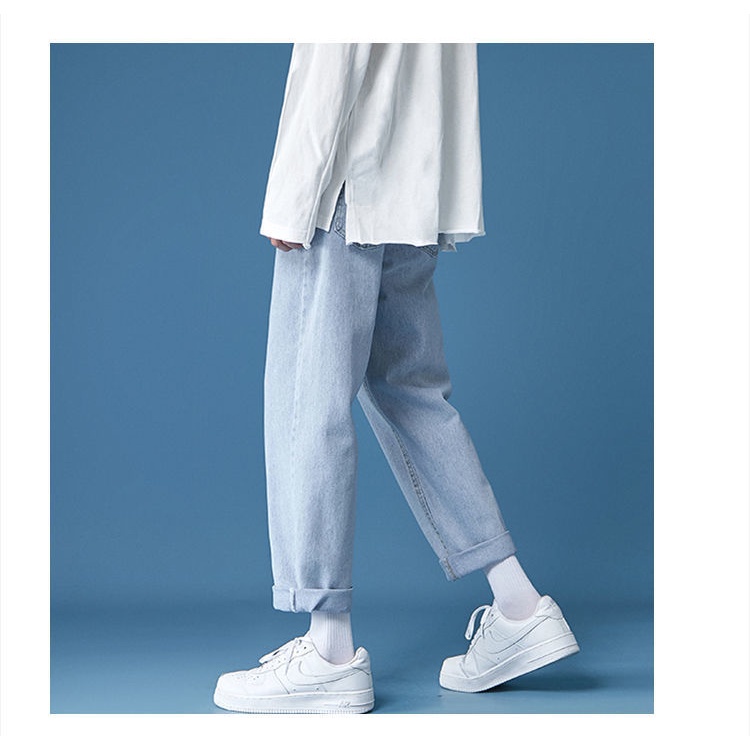 Quần jean bò baggy Basic ống suông rộng nam A.M Clothes -  phong cách Hàn Quốc Ullzang thời trang đường phố 2022
