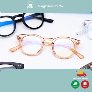 Gọng kính cận nhựa dẻo cho mặt trái xoan 4U, mắt tròn chữ V chống bụi hoặc lắp cận, màu đặc biệt – 2129