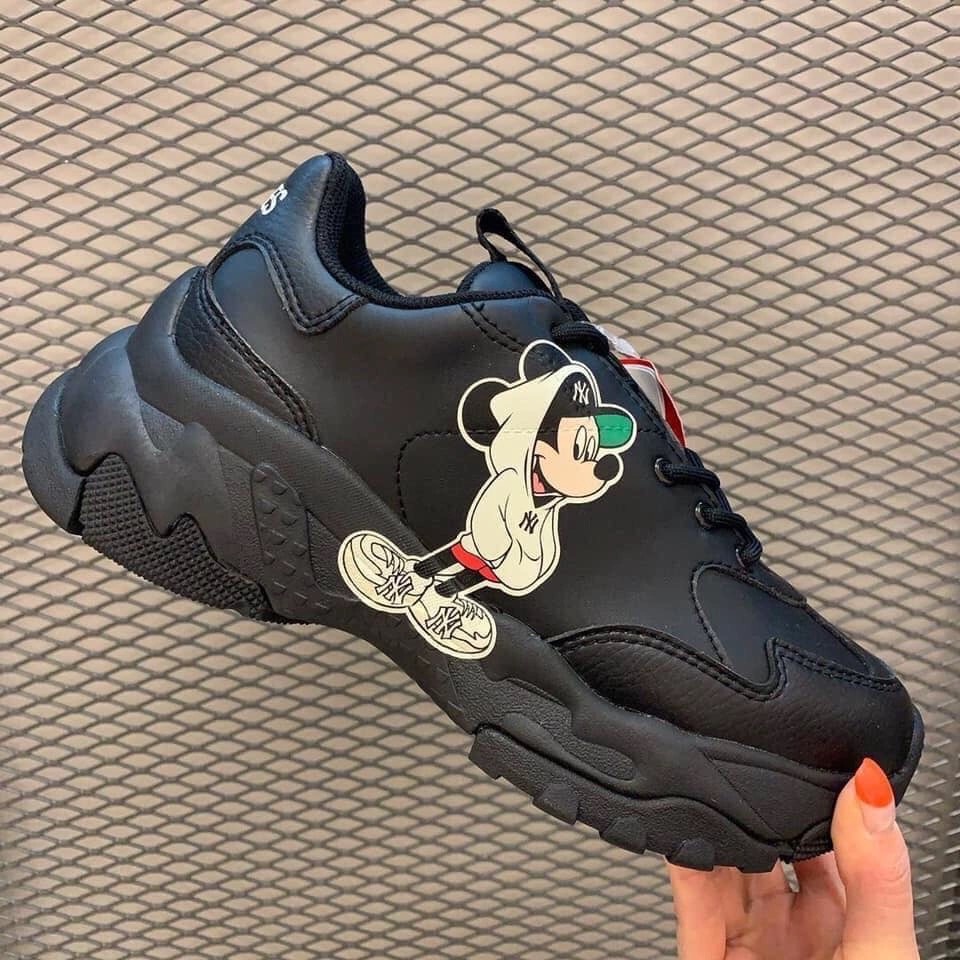 [FreeShip + Xả lỗ Hàng Xịn Sò] Giày Sneaker Mlb mickey trắng đen Hàng 1:1, Giày Mlb đen mickey Ny trắng