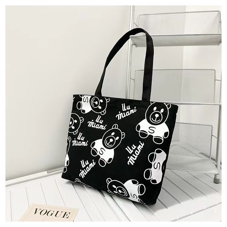 Túi vải canvas dành cho nữ hoạt tiết cute mẫu mới 2022 phong cách Hàn Quốc