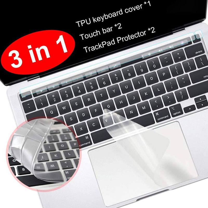 3 trong 1 phim bảo vệ bàn di chuột + thanh cảm ứng + bảo vệ bàn phím, MacBook Pro A2238 A2251 A2289 A1706 A1707 A2141