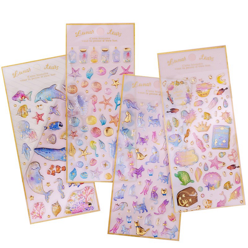 Nhãn dán đá Magic Planet Crystal Epoxy Sticker đá lấp lánh trong suốt trang trí điện thoại sổ tay nhật ký sáng tạo ND41