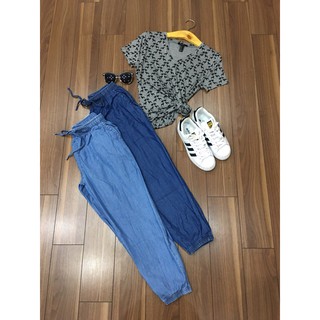 Quần jean giấy nữ cạp chun Alibaba