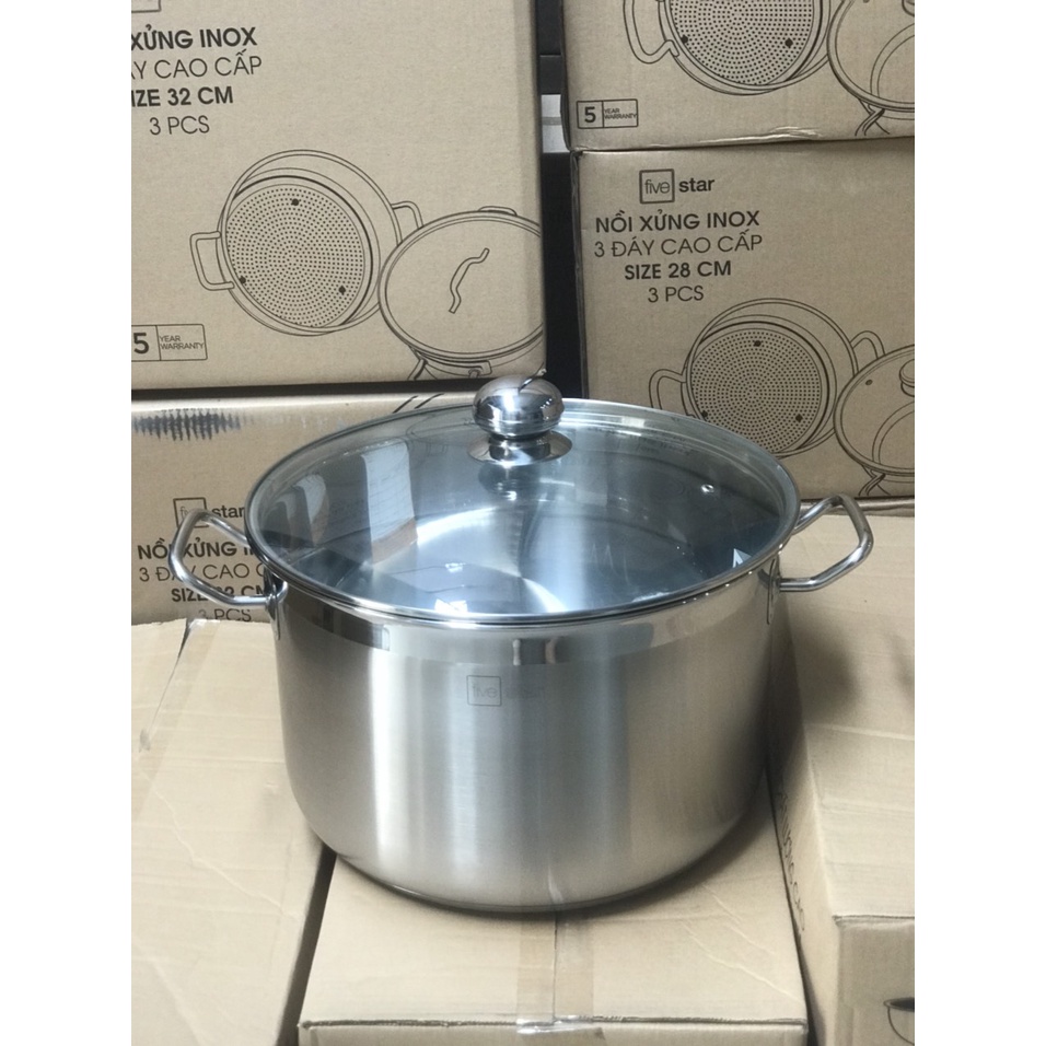 Nồi luộc gà inox 430 bếp từ 3 đáy cao cấp  Fivestar Standard ( 36cm )