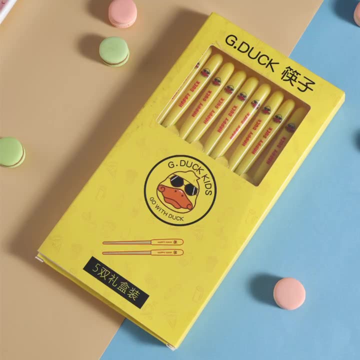 Set 6 Thìa, Muỗng Inox Vịt Vàng Duck Ngộ Nghĩnh Dễ Thương Kèm Hộp Đựng Chống Gỉ An Toàn Dành Cho Các Bé