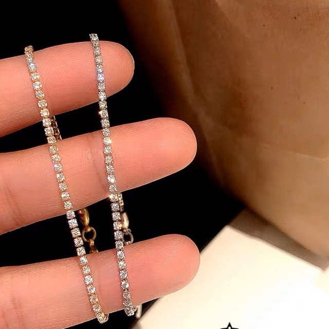 lắc tay dây đá sang chảnh, vòng tay đính đá phong cách hàn quốc